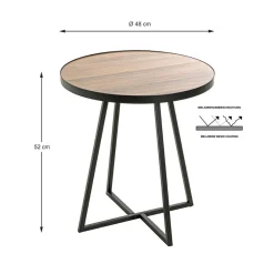 3S. x Home Table d'appoint noir en métal laqué Outlet
