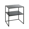 3S. x Home Table d'appoint petit modèle métal laqué noir New