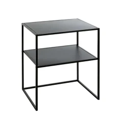 3S. x Home Table d'appoint petit modèle métal laqué noir New