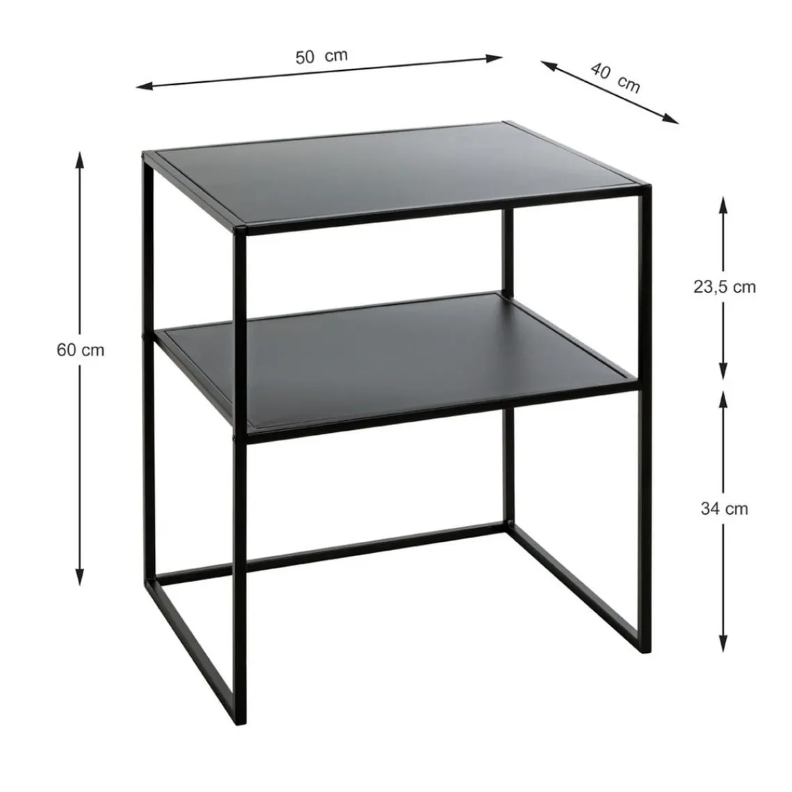 3S. x Home Table d'appoint petit modèle métal laqué noir New