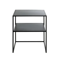 3S. x Home Table d'appoint petit modèle métal laqué noir New