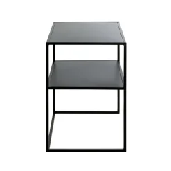 3S. x Home Table d'appoint petit modèle métal laqué noir New