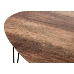 3S. x Home Table d'appoint Petit modèle Noir en Métal laqué et plateau décor chêne foncé Clearance