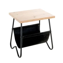 3S. x Home Table d'appoint plateau décor chène porte journeaux textile Best