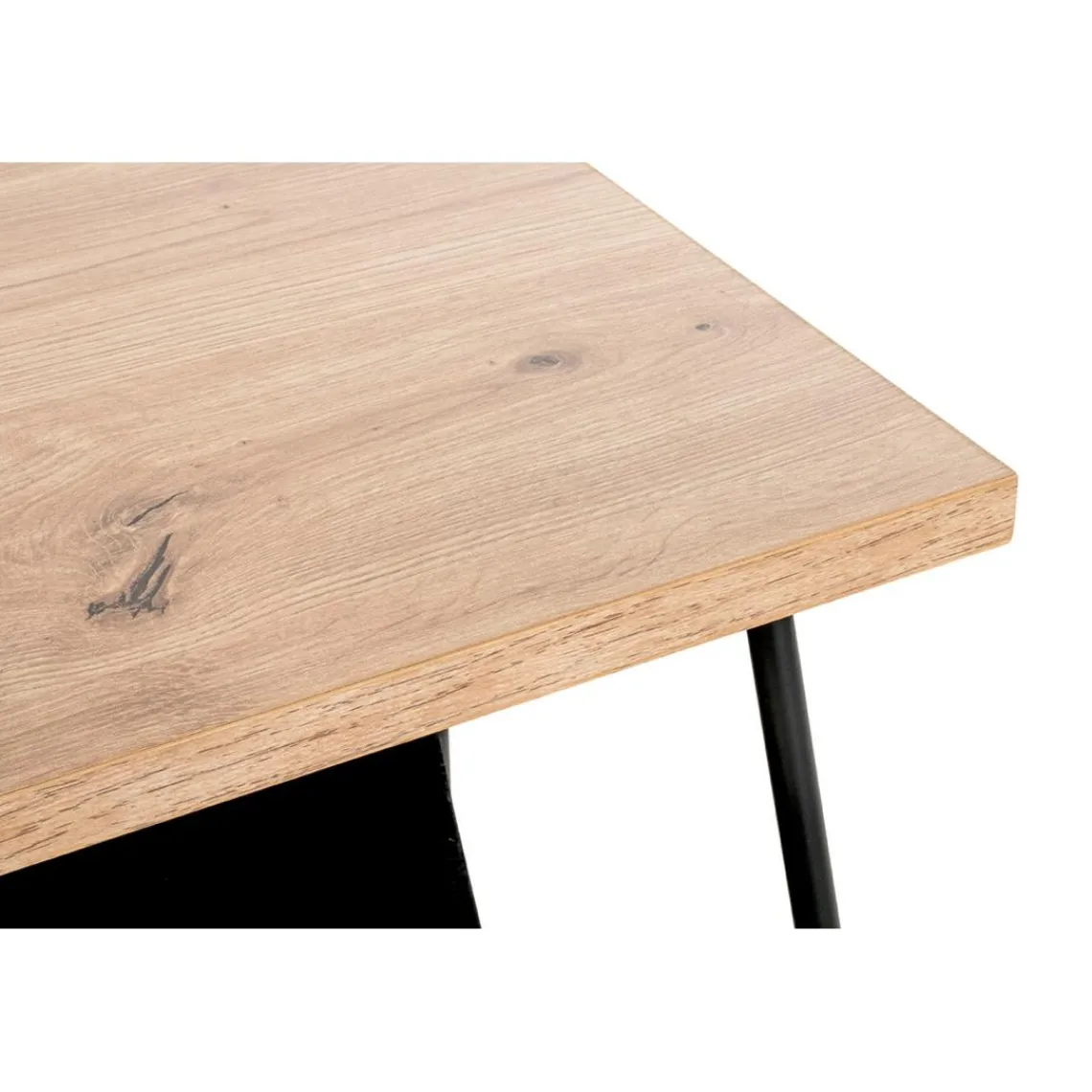 3S. x Home Table d'appoint plateau décor chène porte journeaux textile Best