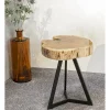 3S. x Home Table d'appoint plateau rondelle d'arbre modèle mini