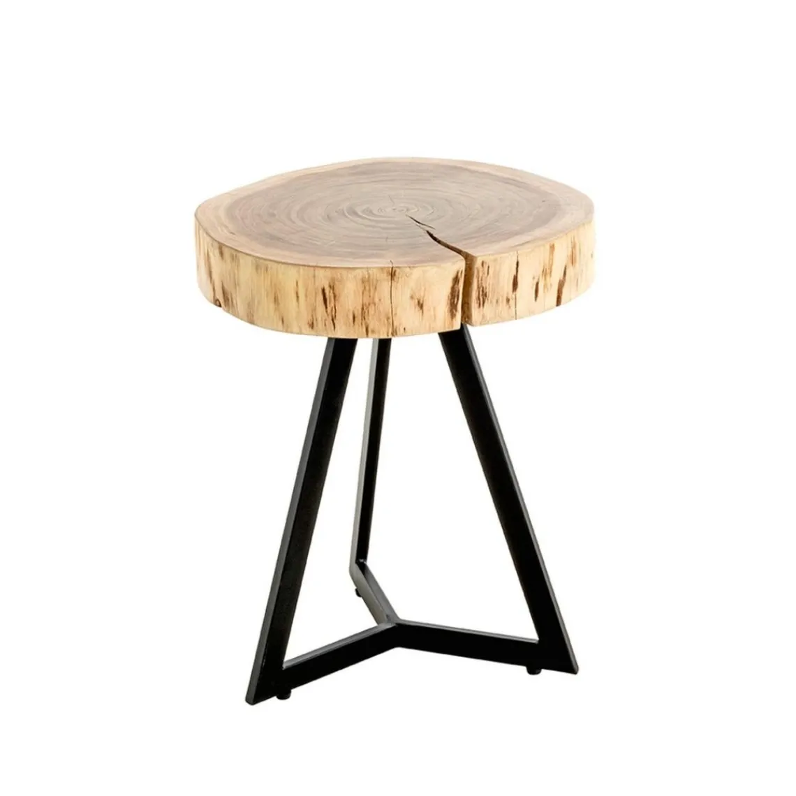 3S. x Home Table d'appoint plateau rondelle d'arbre modèle mini