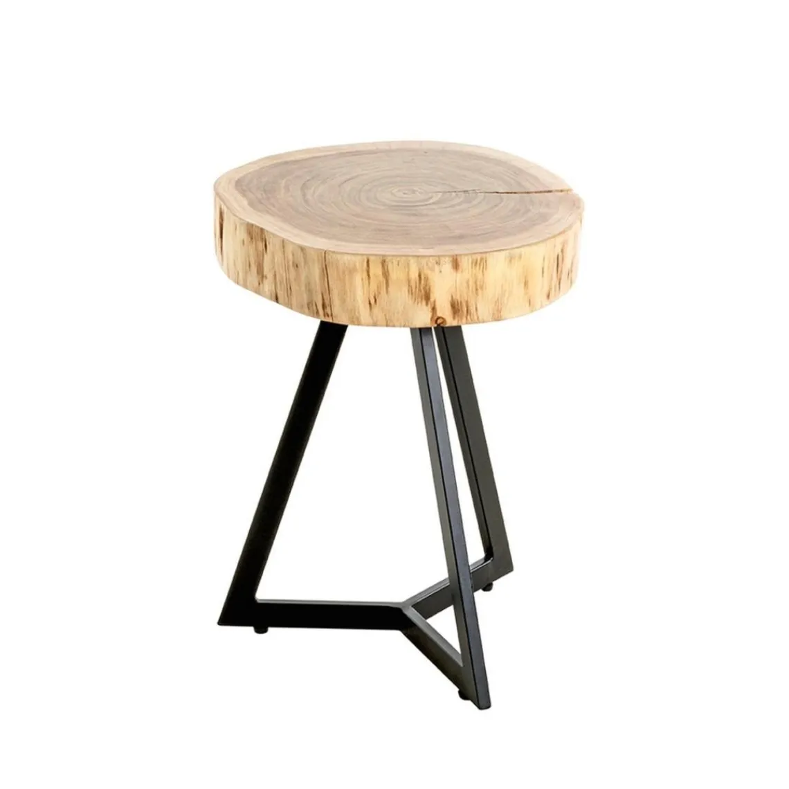 3S. x Home Table d'appoint plateau rondelle d'arbre modèle mini