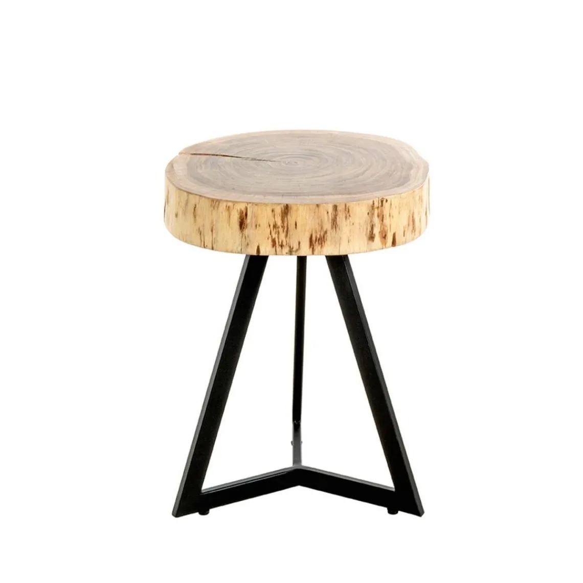 3S. x Home Table d'appoint plateau rondelle d'arbre modèle mini