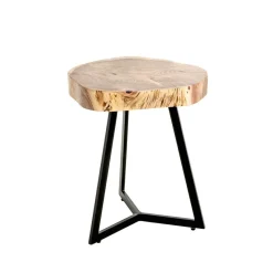 3S. x Home Table d'appoint plateau rondelle d'arbre modèle maxi Clearance