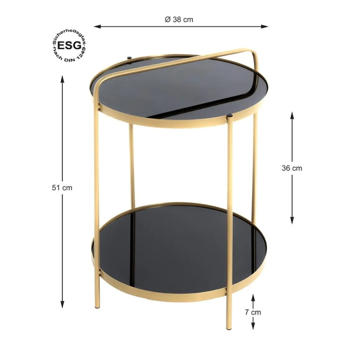 3S. x Home table d'appoint plateaux miroir Clearance