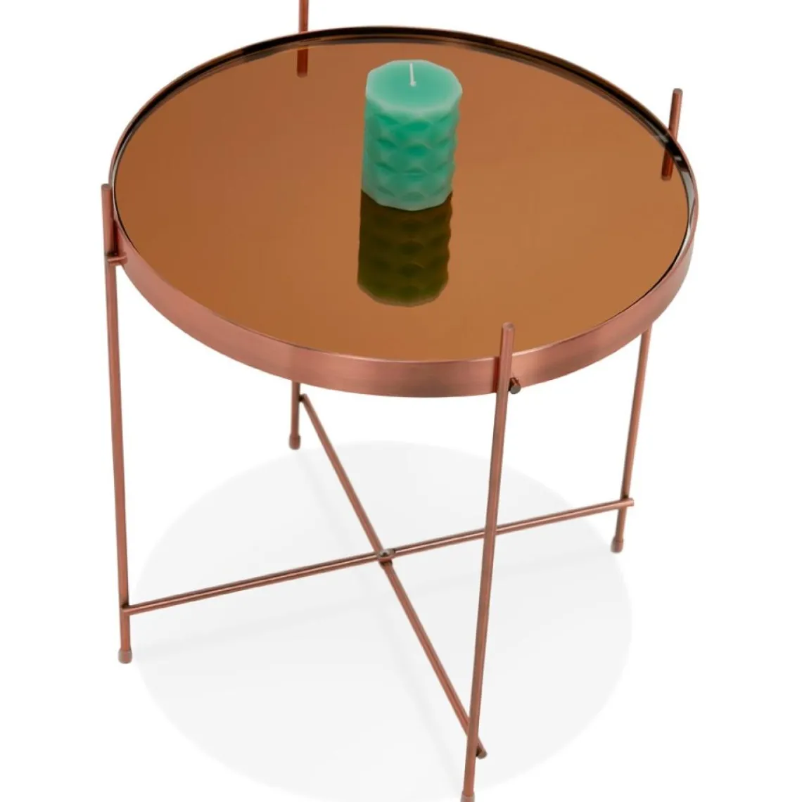 ALTEREGO Table d'appoint pliable 'KOLOS' couleur cuivre Discount