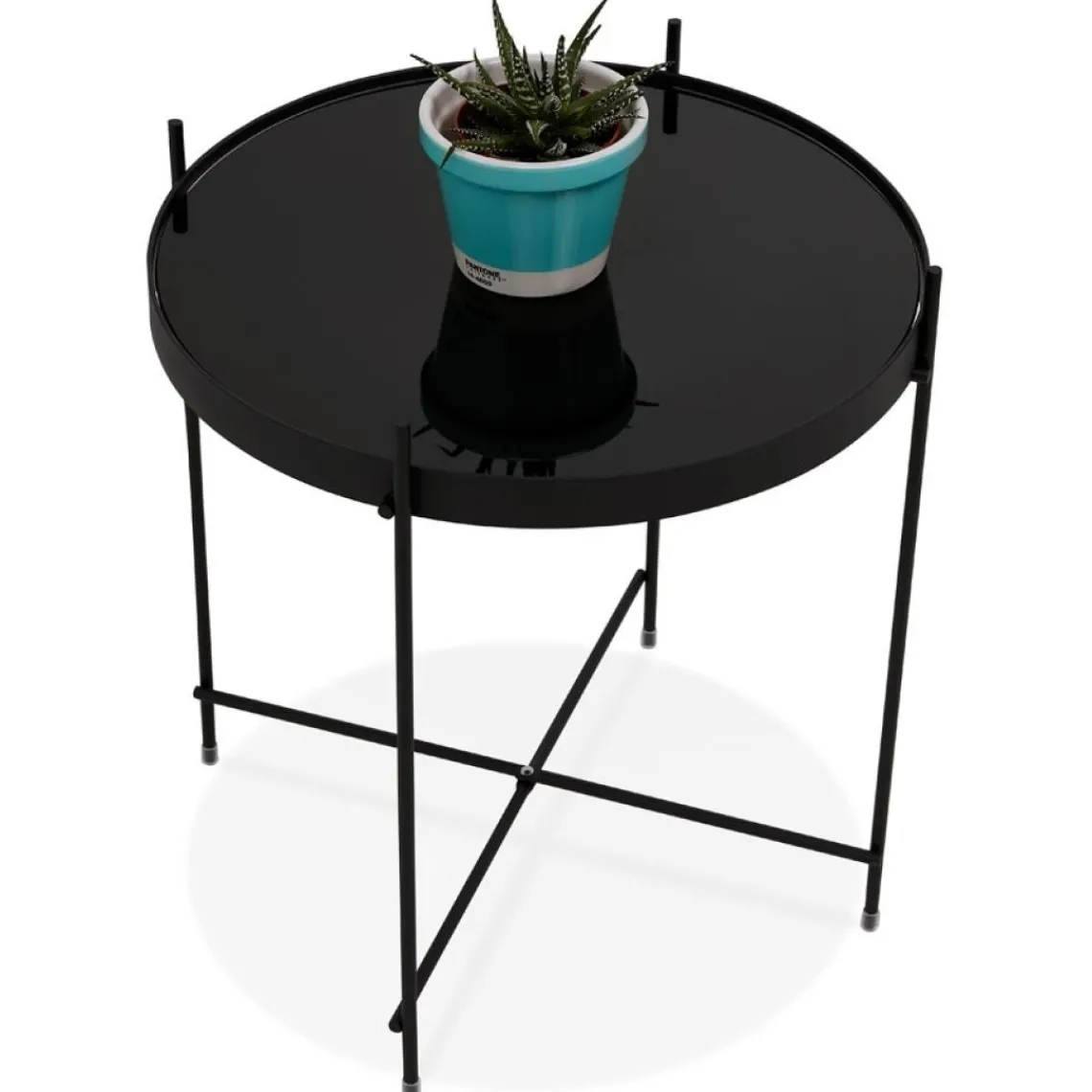 ALTEREGO Table d'appoint pliable 'KOLOS' noire Sale