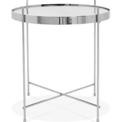 ALTEREGO Table d'appoint pliable 'KOLOS' couleur chrome Hot