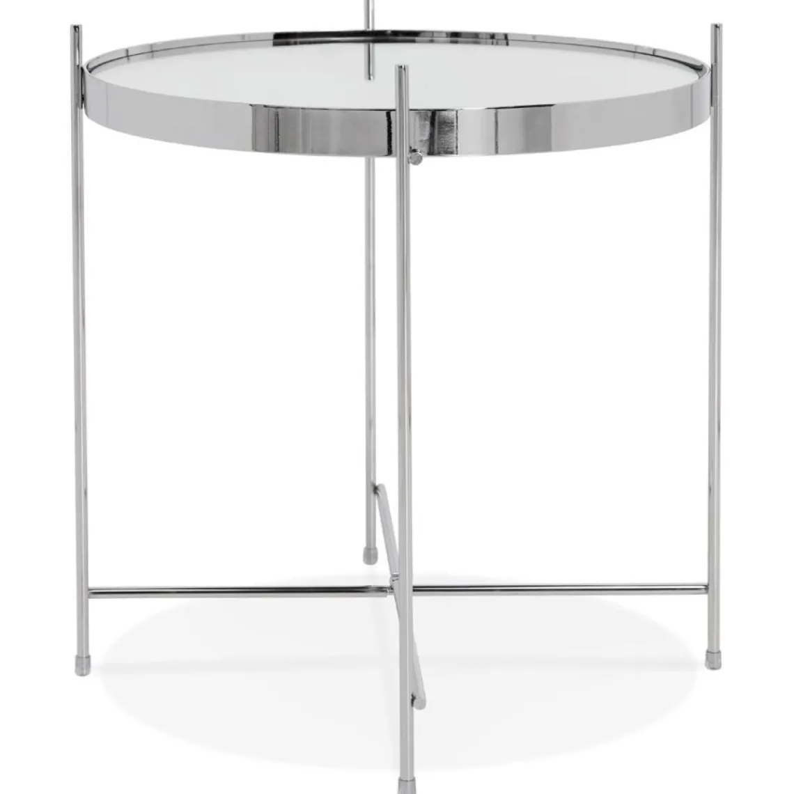 ALTEREGO Table d'appoint pliable 'KOLOS' couleur chrome Hot