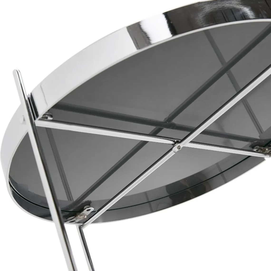 ALTEREGO Table d'appoint pliable 'KOLOS' couleur chrome Hot
