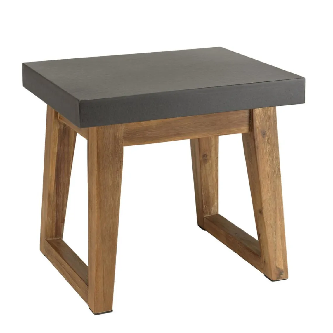 Macabane Table d'appoint rectangulaire effet béton foncé pieds trapèze HECTOR Hot