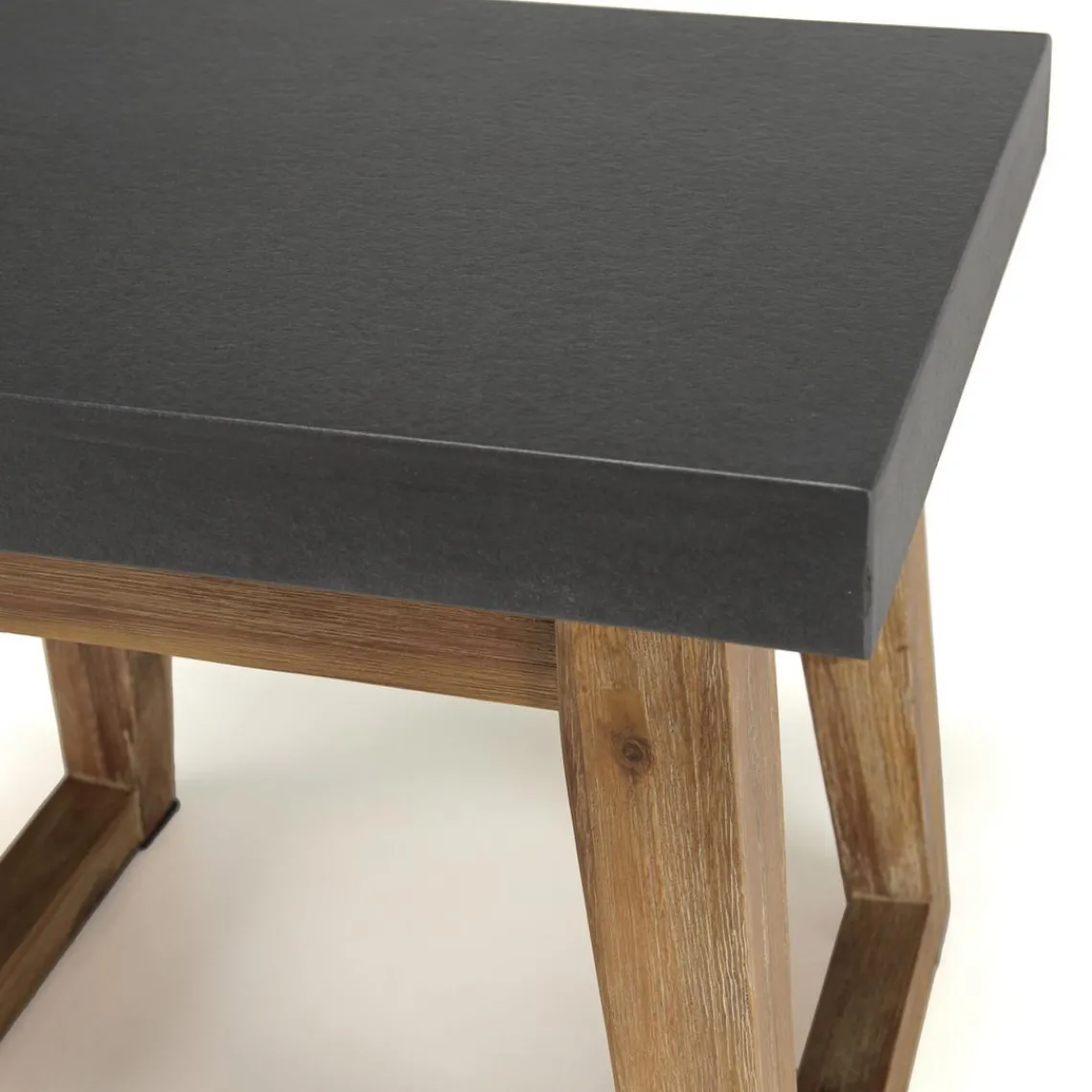 Macabane Table d'appoint rectangulaire effet béton foncé pieds trapèze HECTOR Hot