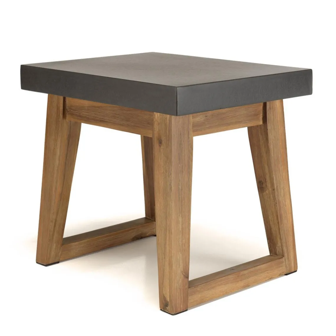 Macabane Table d'appoint rectangulaire effet béton foncé pieds trapèze HECTOR Hot