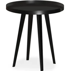 3S. x Home Table d'appoint ronde à rebord Bipolart Métal Noir Outlet
