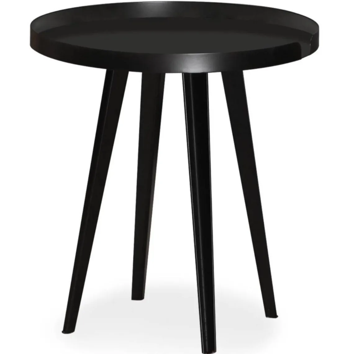 3S. x Home Table d'appoint ronde à rebord Bipolart Métal Noir Outlet