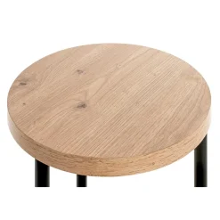 3S. x Home Table d'appoint ronde avec double plateau décor chène Best