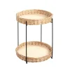 3S. x Home Table d'appoint ronde deux niveaux structure en acier Discount