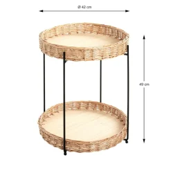 3S. x Home Table d'appoint ronde deux niveaux structure en acier Discount