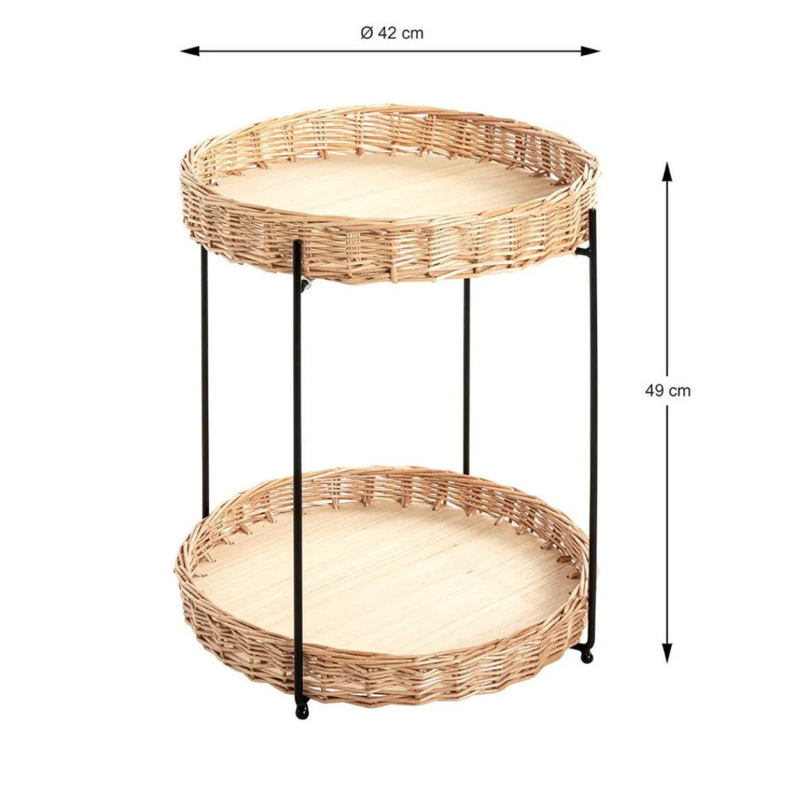 3S. x Home Table d'appoint ronde deux niveaux structure en acier Discount