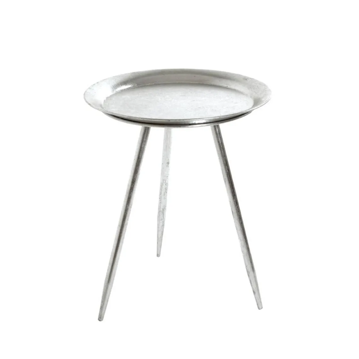 3S. x Home Table d'appoint ronde en Métal laqué Argenté petit modèle Online