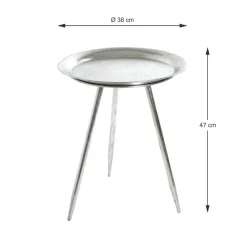 3S. x Home Table d'appoint ronde en Métal laqué Argenté petit modèle Online