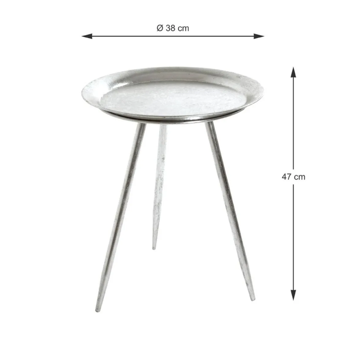 3S. x Home Table d'appoint ronde en Métal laqué Argenté petit modèle Online