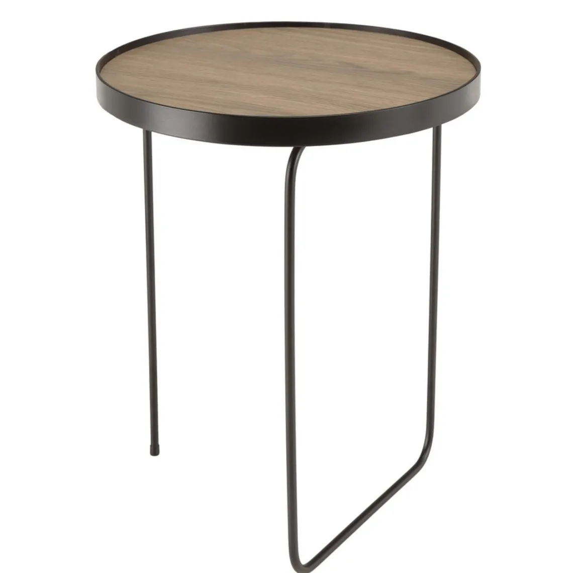 Macabane Table d'appoint ronde mocha pieds asymétriques métal JULIA Outlet