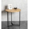3S. x Home Table d'appoint ronde plateau chène Hot