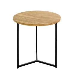 3S. x Home Table d'appoint ronde plateau chène Hot