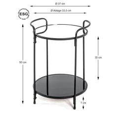 3S. x Home Table d'appoint ronde structure en tube d'acier laqué Outlet