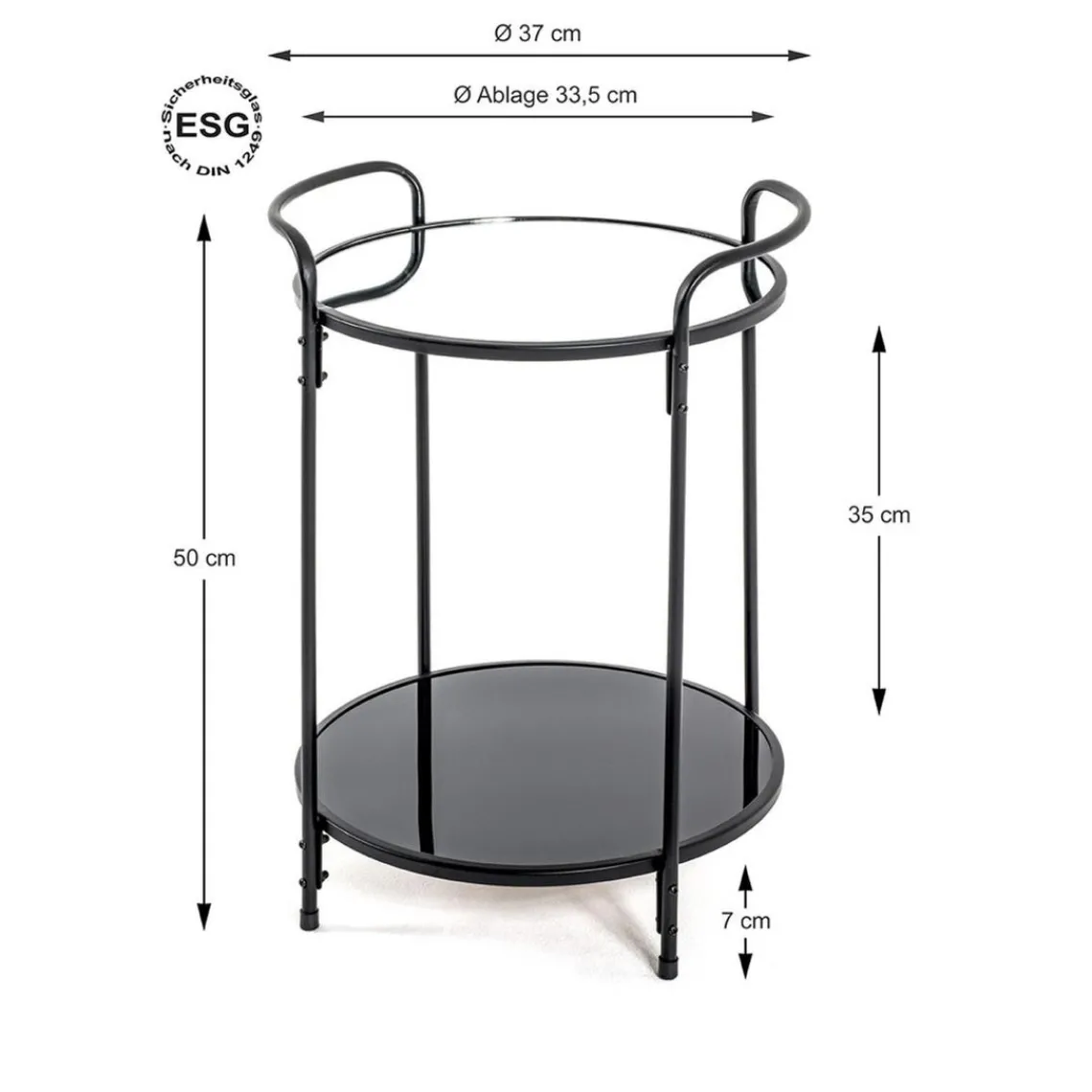 3S. x Home Table d'appoint ronde structure en tube d'acier laqué Outlet