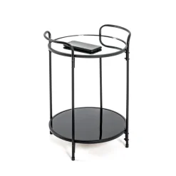 3S. x Home Table d'appoint ronde structure en tube d'acier laqué Outlet