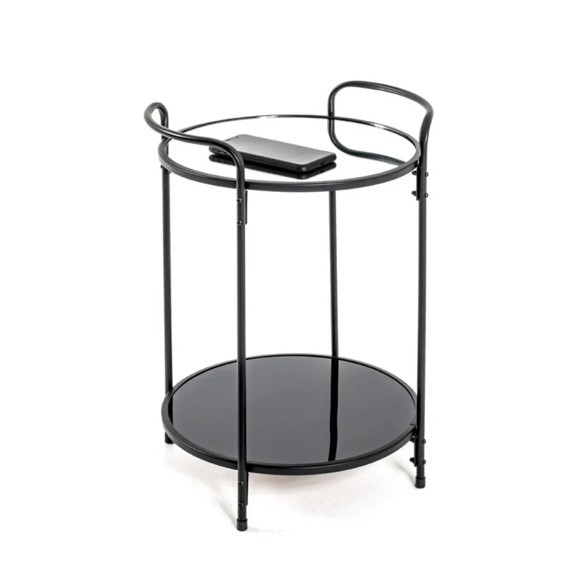 3S. x Home Table d'appoint ronde structure en tube d'acier laqué Outlet