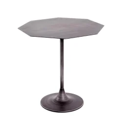 3S. x Home Table d'appoint structure en Acier laqué avec plateau en Métal massif laqué Noir grisonnant Clearance