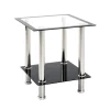 3S. x Home Table d'appoint structure en Inox poli et plateau supérieur transparent Clearance