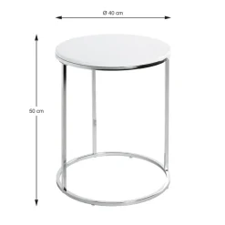 3S. x Home table d'appoint Structure en tube d'acier chromé Discount