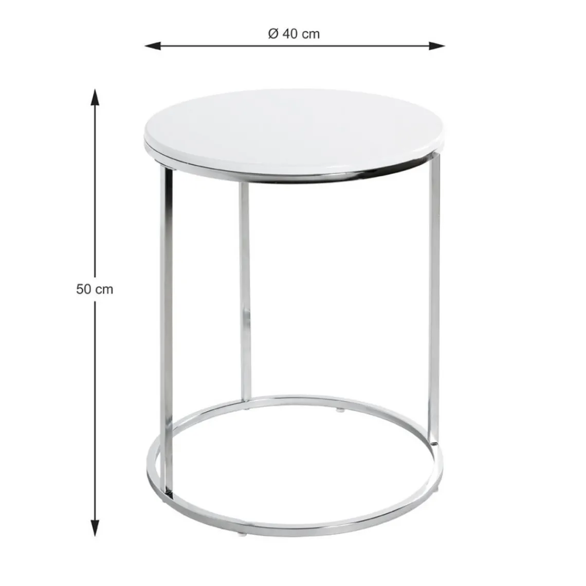3S. x Home table d'appoint Structure en tube d'acier chromé Discount