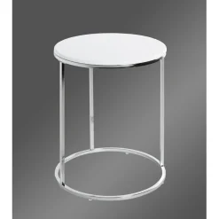 3S. x Home table d'appoint Structure en tube d'acier chromé Discount