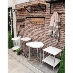 3S. x Home table d'appoint Structure en tube d'acier chromé Discount