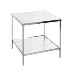 3S. x Home Table d'appoint étagères en verre miroir en acier chromé Sale