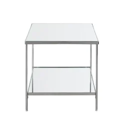 3S. x Home Table d'appoint étagères en verre miroir en acier chromé Sale