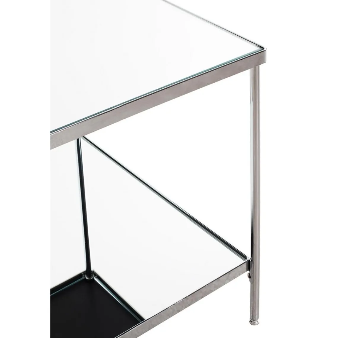 3S. x Home Table d'appoint étagères en verre miroir en acier chromé Sale