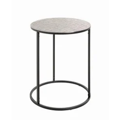 3S. x Home Table d'appointe en tube d'acier laqué noir, plateau en structure aluminium New