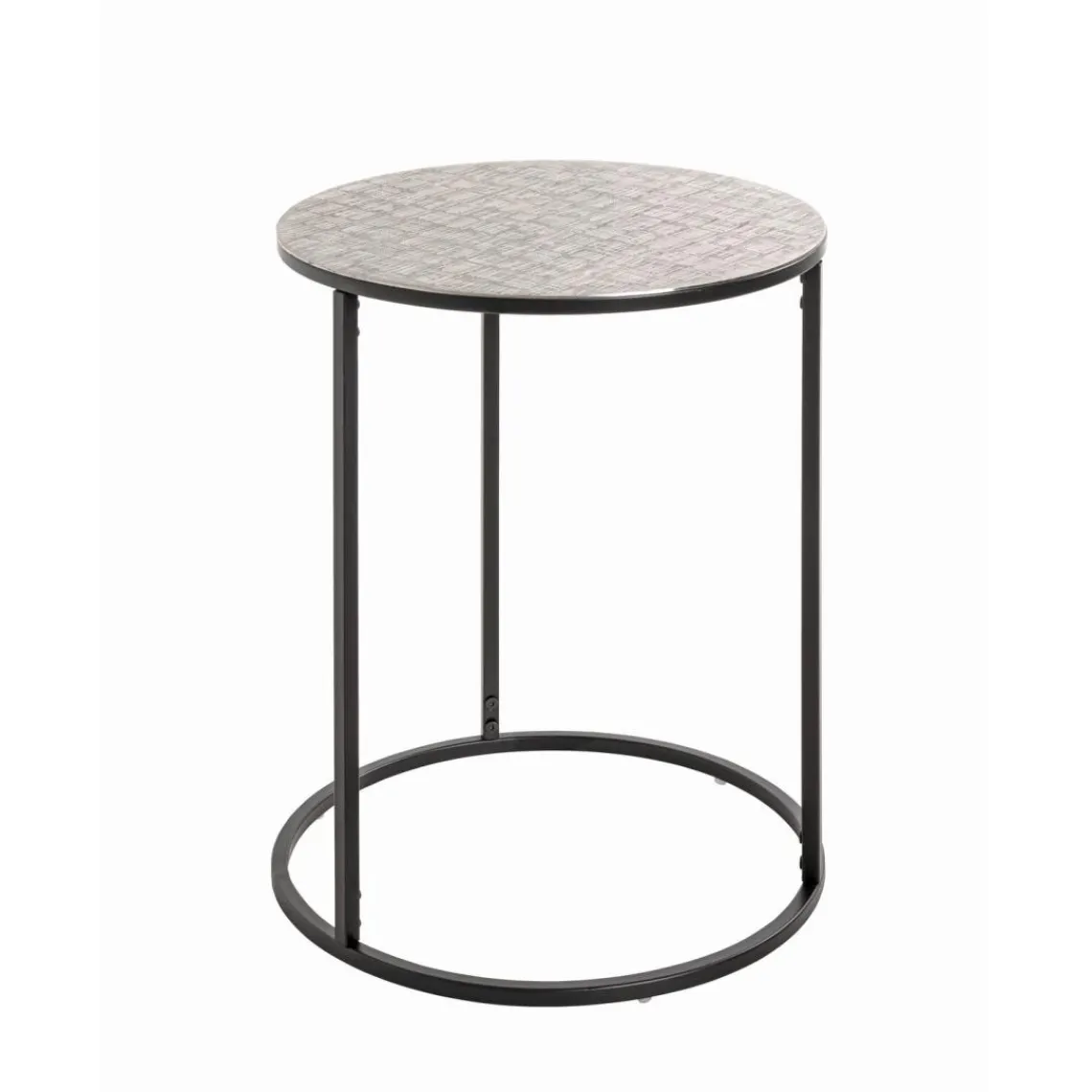 3S. x Home Table d'appointe en tube d'acier laqué noir, plateau en structure aluminium New